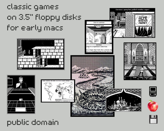 Early Mac Games on New/NOS 3.5" Floppy Disks: Public Domain Retro Software 🍎➕🍏